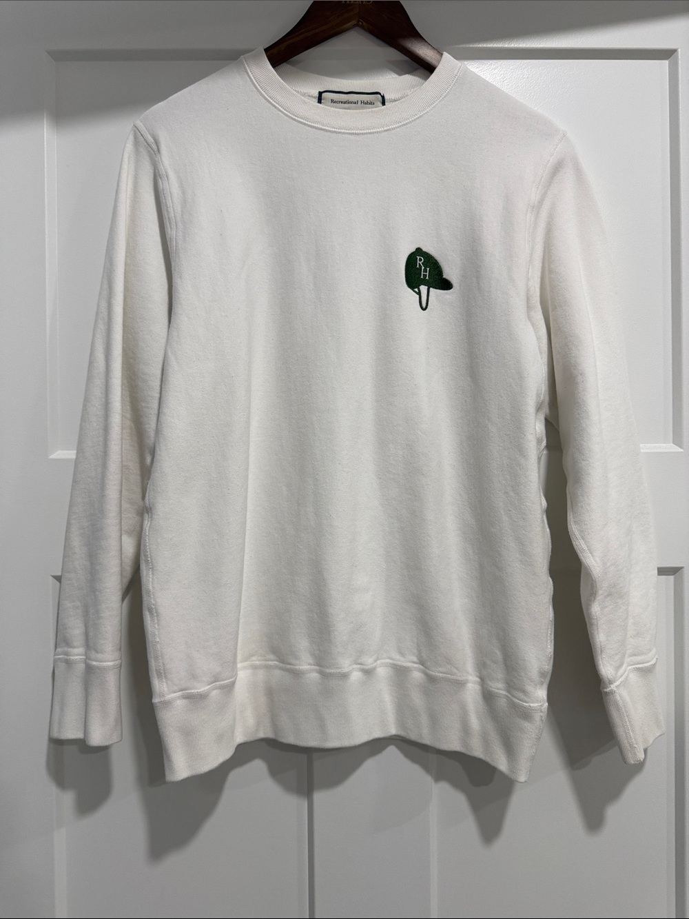 White Crewneck Sweatshirt with Equestrian motif